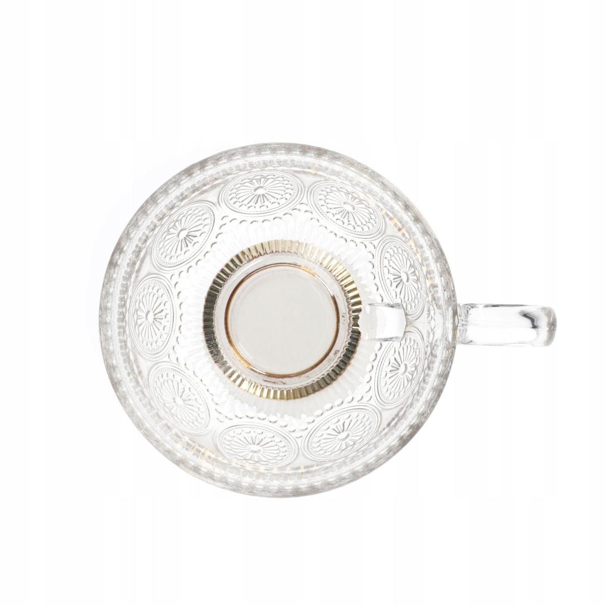 Filiżanka BARREL szklana złota nóżka 360ML HOMLA Linia BASIC