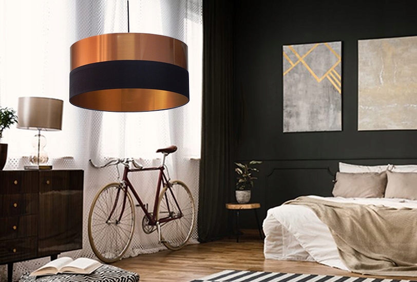 LAMPA WISZĄCA SUFITOWA MIEDŹ/CZARNA LED FI 35CM Marka Adex