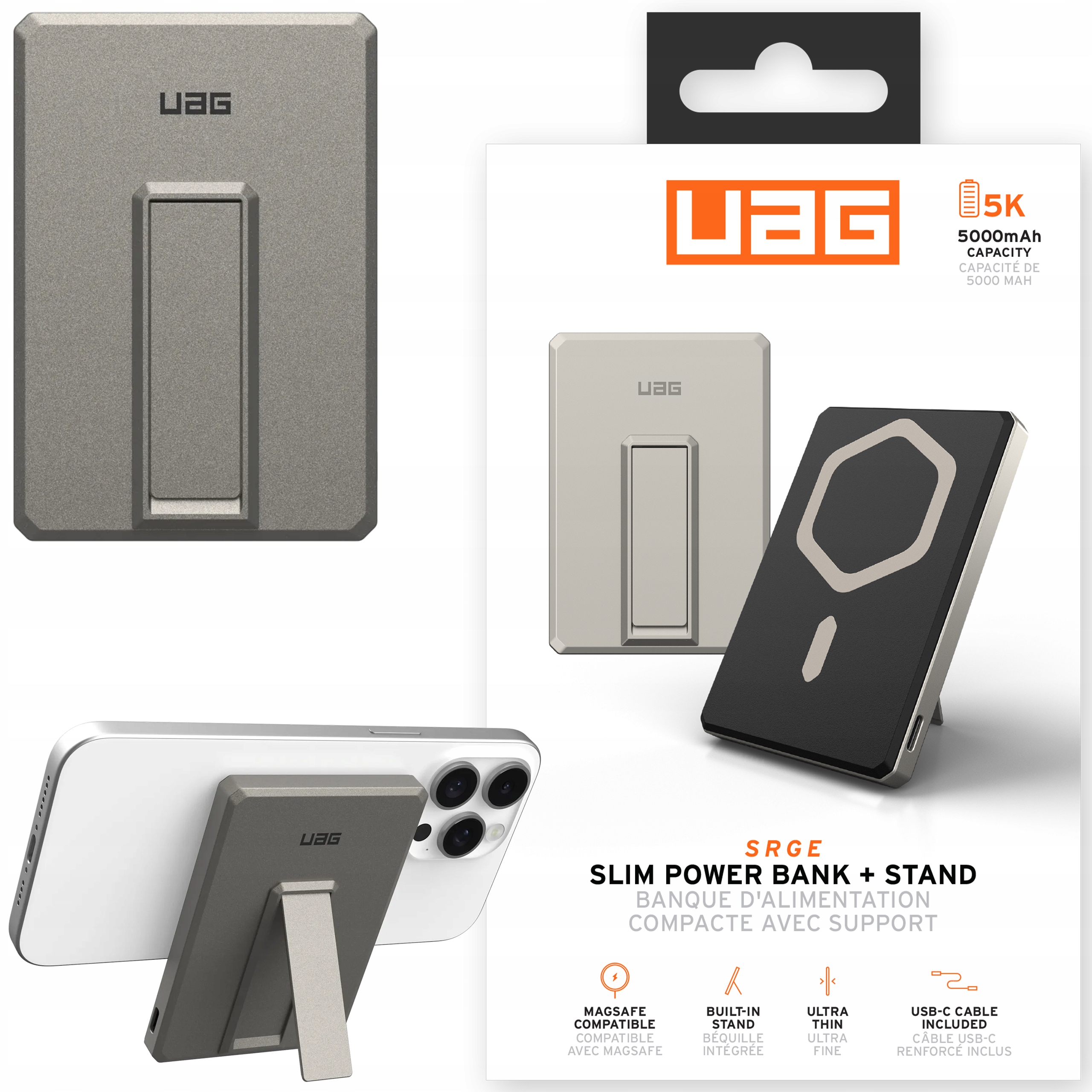 Uag Srge Ultra Slim 5K Powerbanka 5000 mAh 10 W s MagSafe pro iPhone