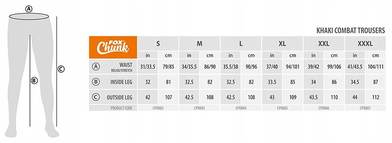 Spodnie Chunk Khaki Combat Trousers Roz S Fox Model CPR882