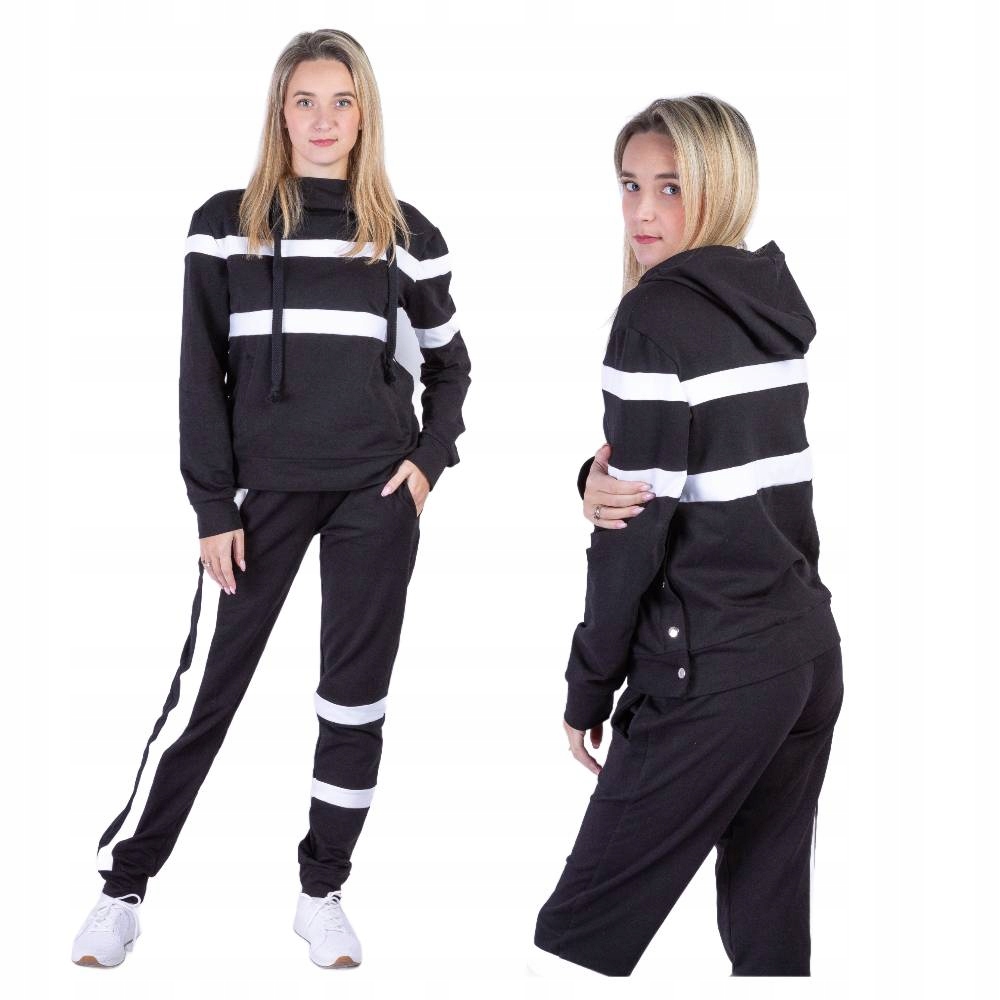 Kompletní teplákovka dámské barevné mikina a černé kalhoty S9