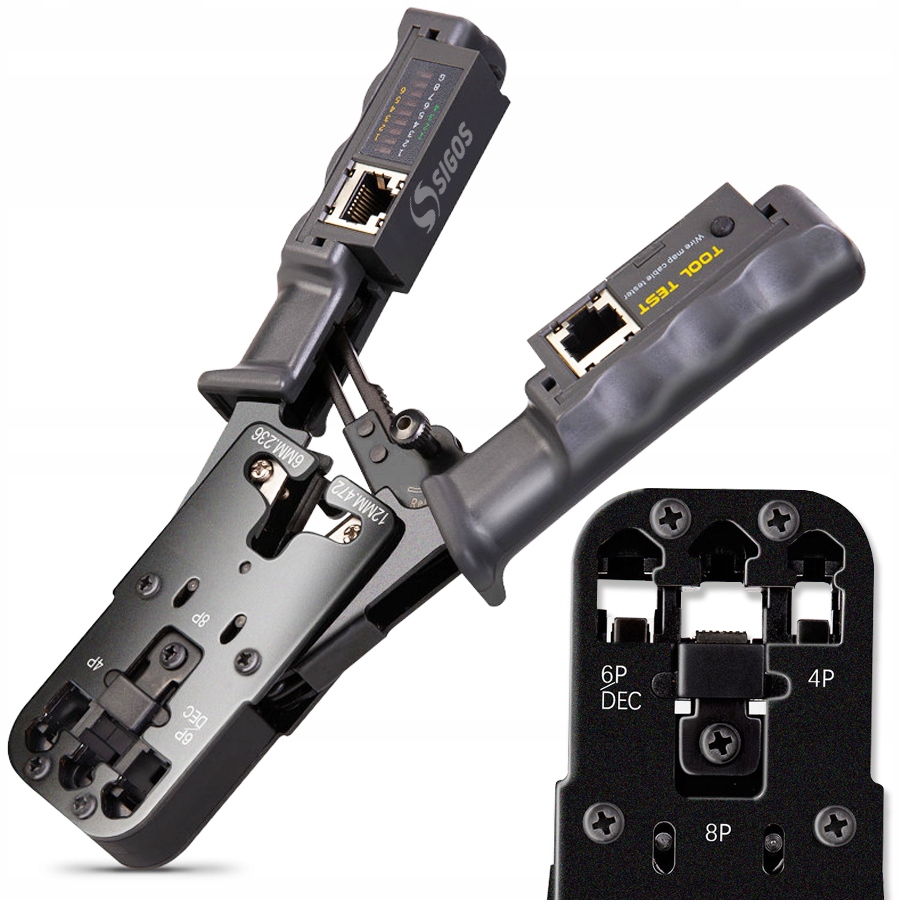 Zaciskarka z Testerem LAN Złącz Wtyków RJ45 RJ na Skrętka UTP FTP Tester