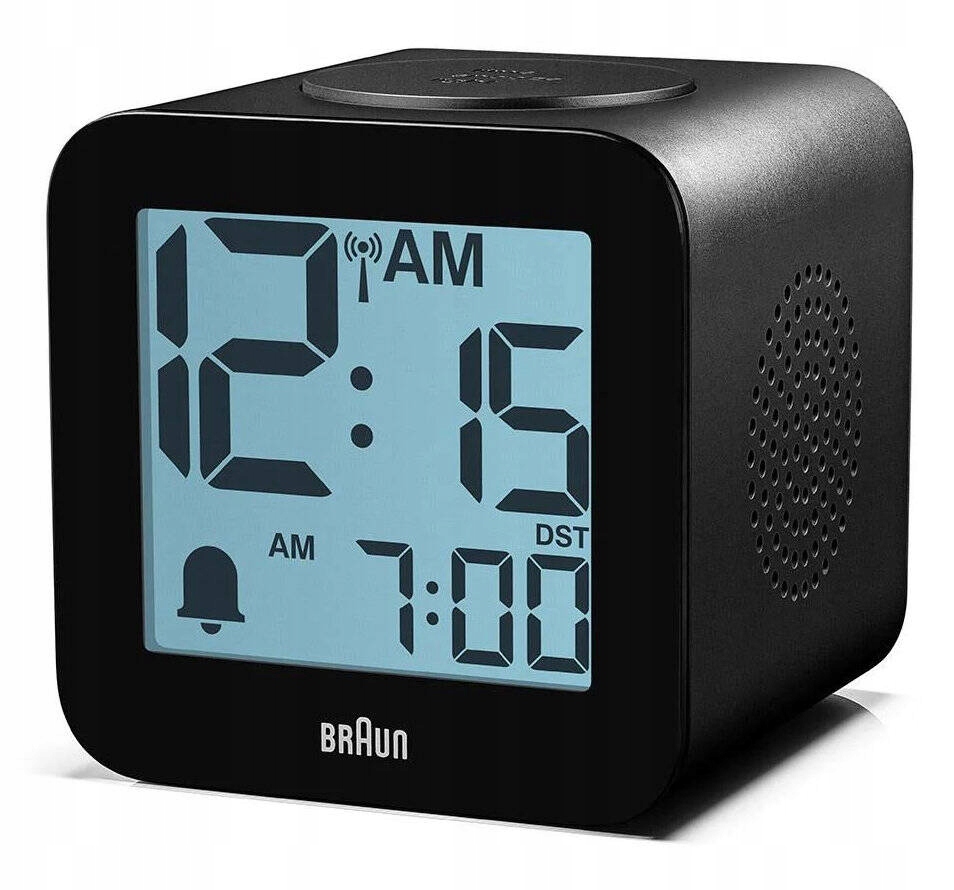 Černý Mluvící Podsvícený Elektronický Budík Braun BC25BP-DCF Snooze