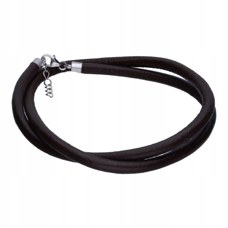 Kožený náramek hnědý stříbro ryzosti 925 dna dárek 7.4 g