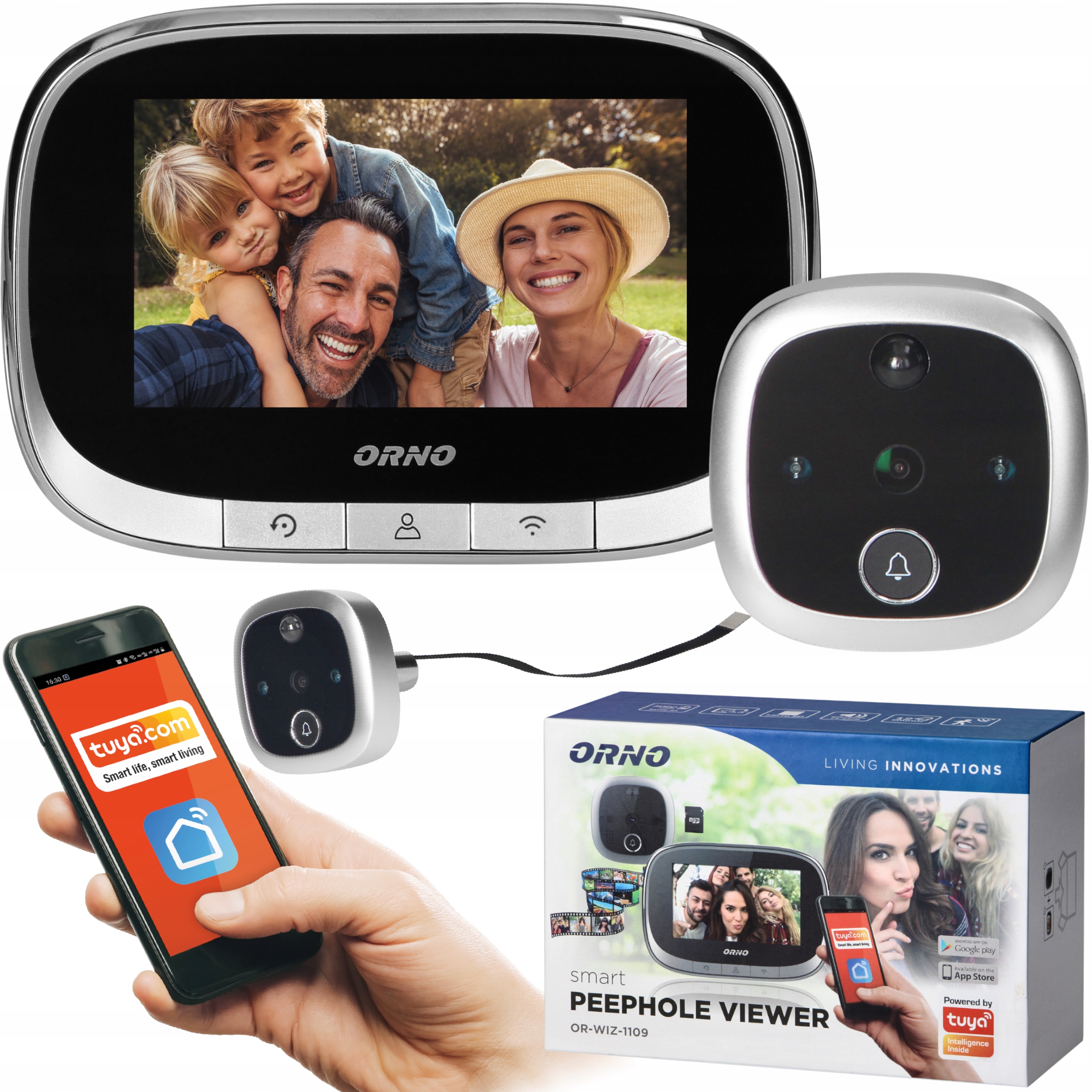 WIZJER DO DRZWI WiFi 4,3' CZUJNIK RUCHU APLIKACJA