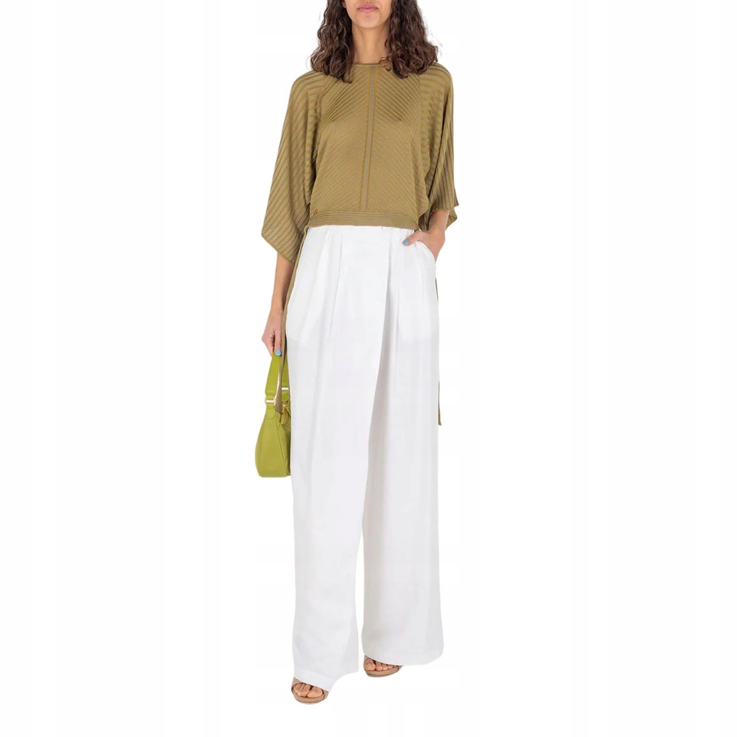 Kalhoty Silvian Heach látkové elegantní palazzo bílé vel. M It 42