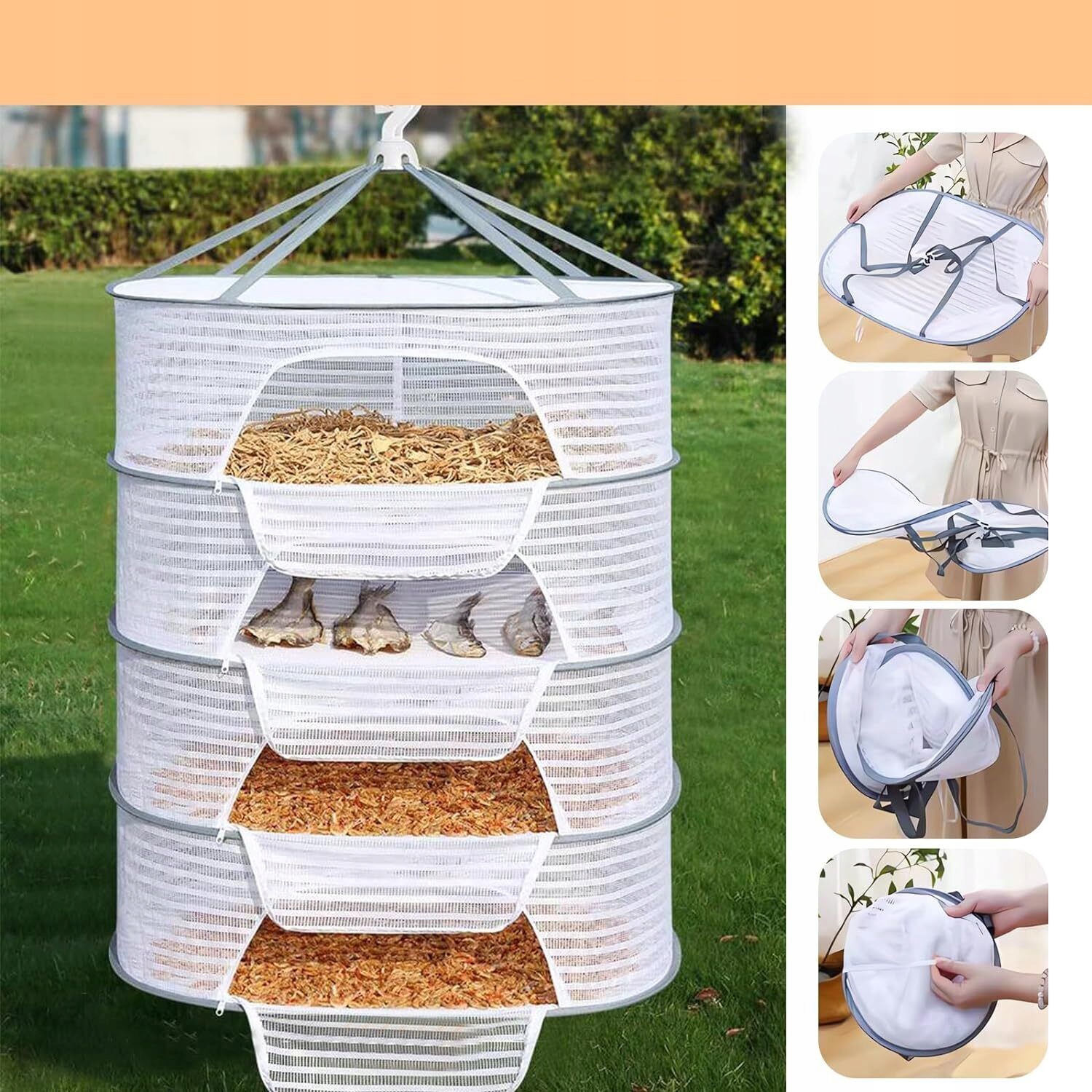 4-WARSTWOWA WISZĄCA SIATKA DO SUSZENIA ZIÓŁ, SKŁADANA DO SUSZENIA WISZĄCEGO Rodzaj inny