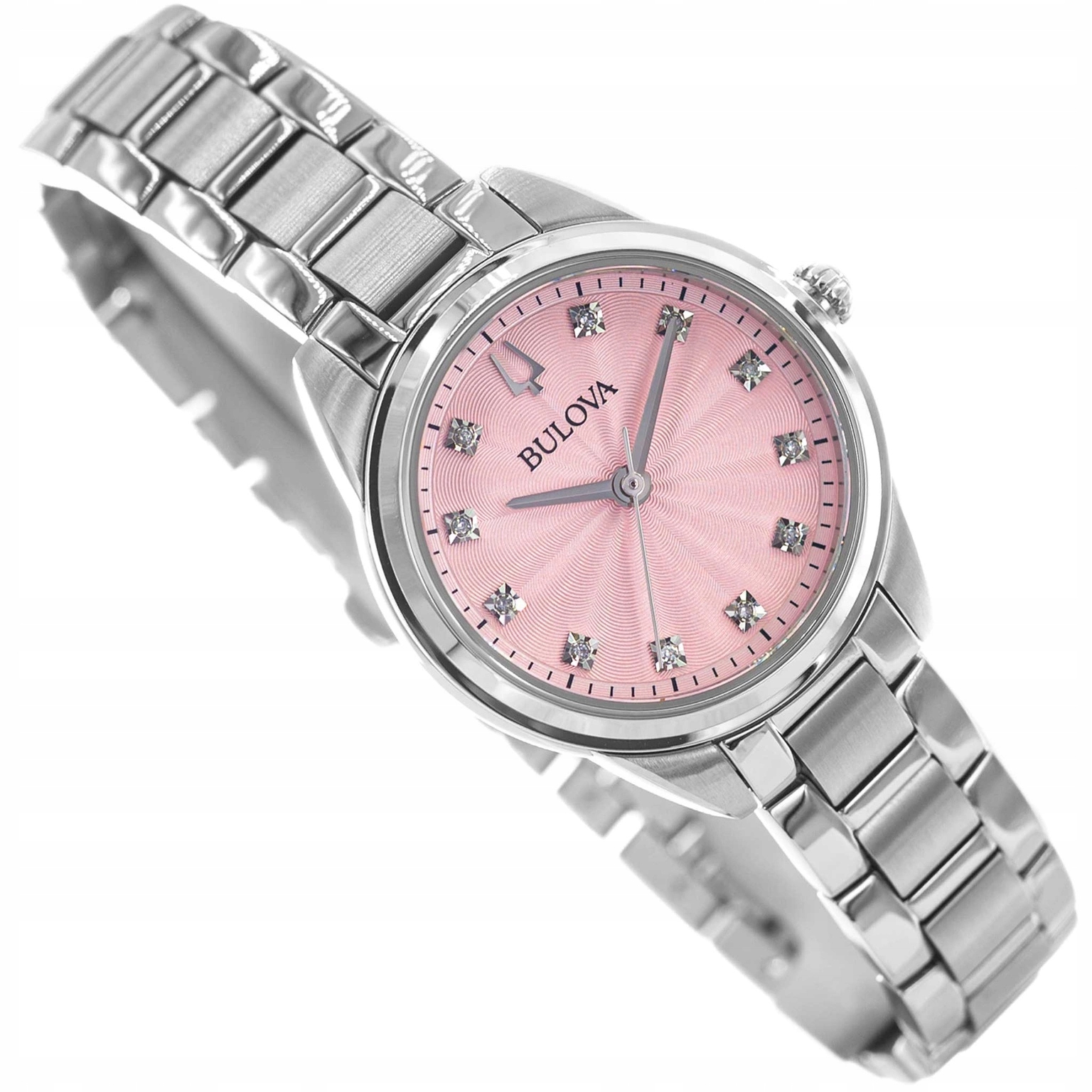 Dámské Hodinky Bulova 96P249 Sutton Diamonds Stříbrné Na Náramku