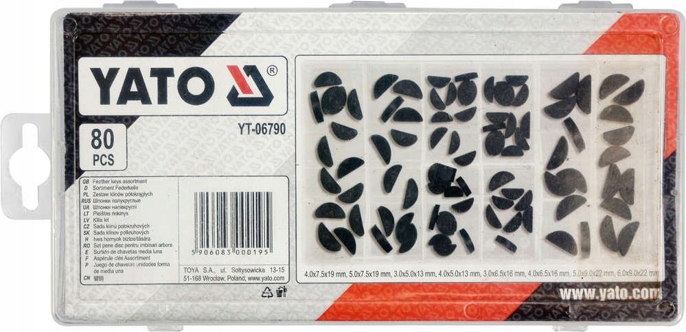 KLINY PÓŁOKRĄGŁE CZÓŁENKOWE 80SZT. MIX ROZMIARÓW Marka Yato