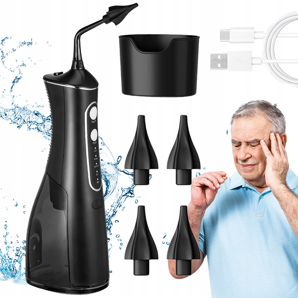 Elektryczny Czyścik Do Uszu Bezpieczne Czyszczenie Zbiornik 300ML 4 Tryby