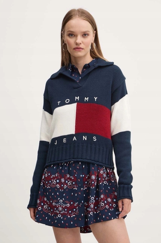 Svetr s příměsí vlny a logem Tommy Jeans Xs