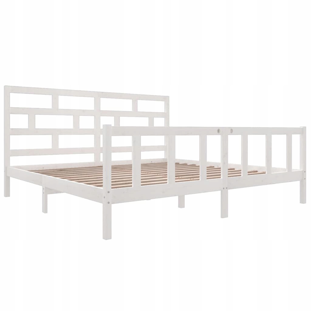 Rama łóżka, biała, lite drewno sosnowe, 200 x 200 cm Rozmiar (cm) 200x200