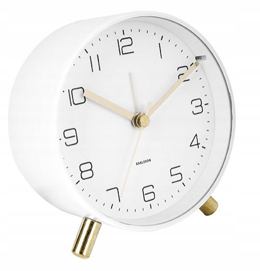 Bílý Kulatý Budík Karlsson KA5752WH Tichý Mechanismus Podsvícení