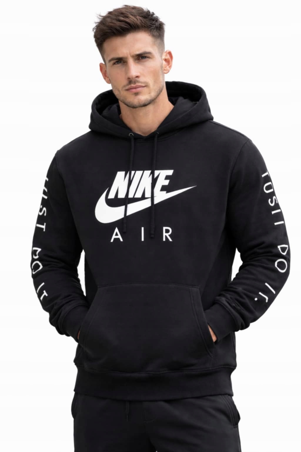 Bluza Męska z Kapturem Nike r. M Czarna Bawełniana Sportowa