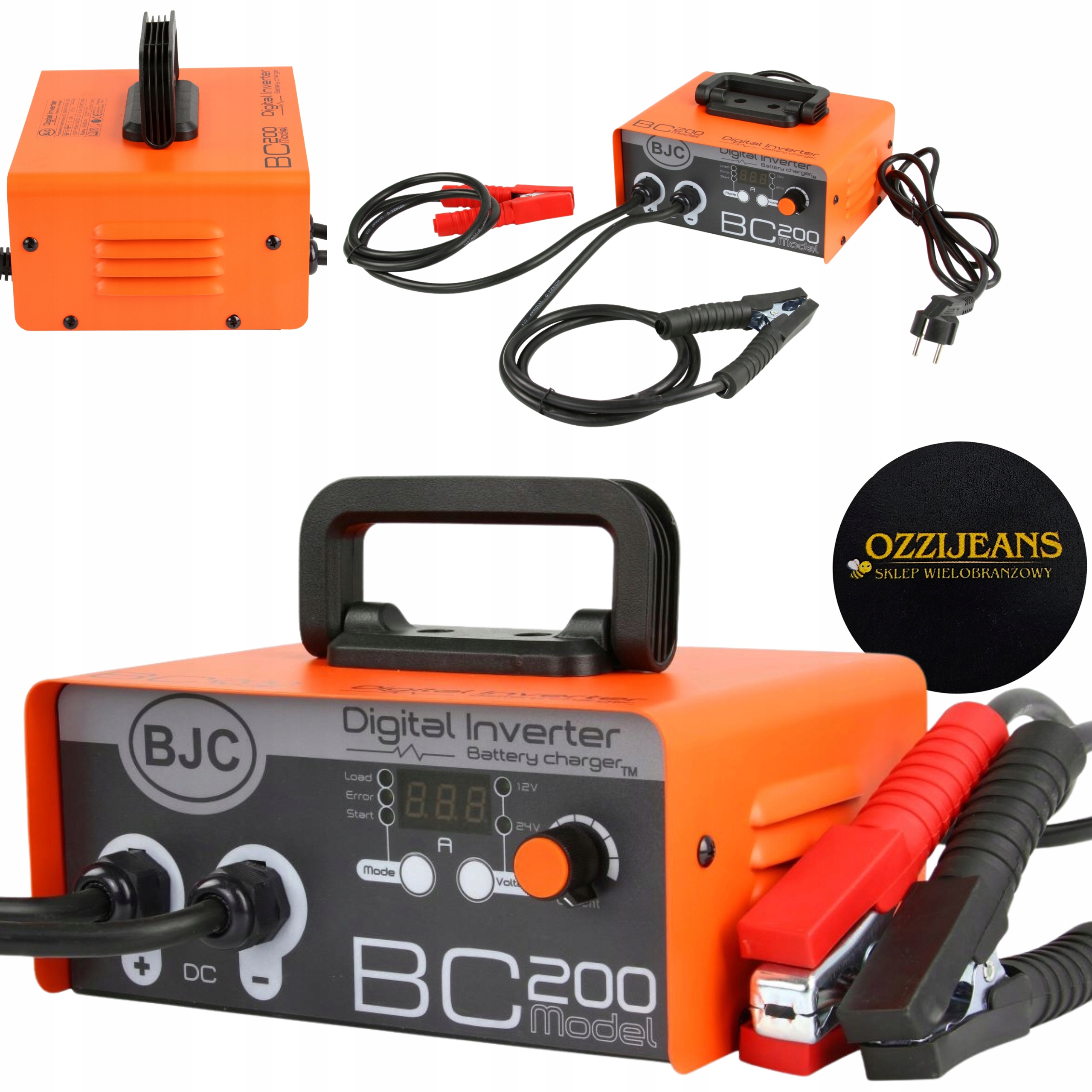 Prostownik Inwerterowy Z Rozruchem 200A Bjc 12V 24V LCD Digital Auto Start