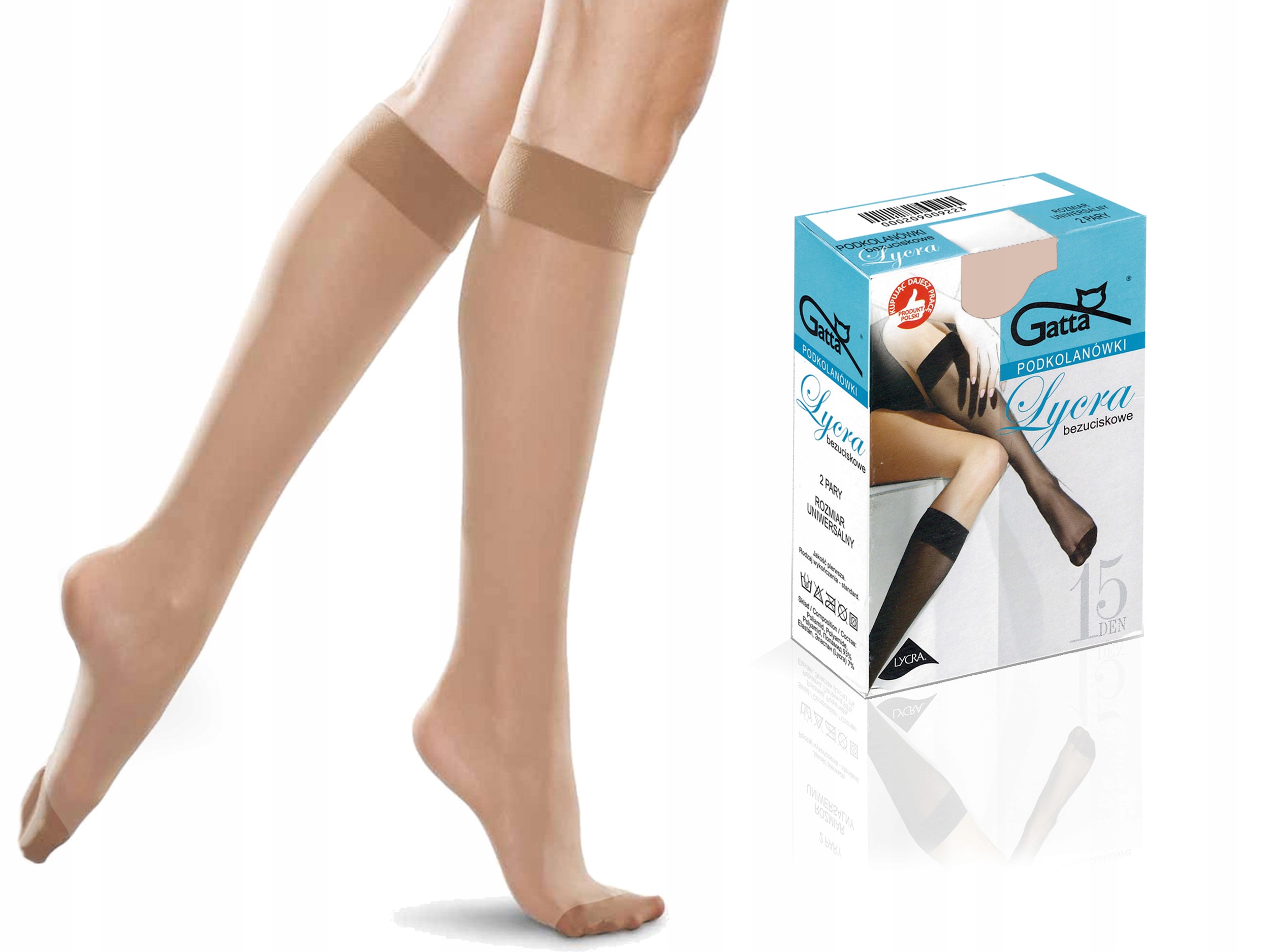 

Gatta podkolanówki lycra, 15den, 2 pary, claro uni
