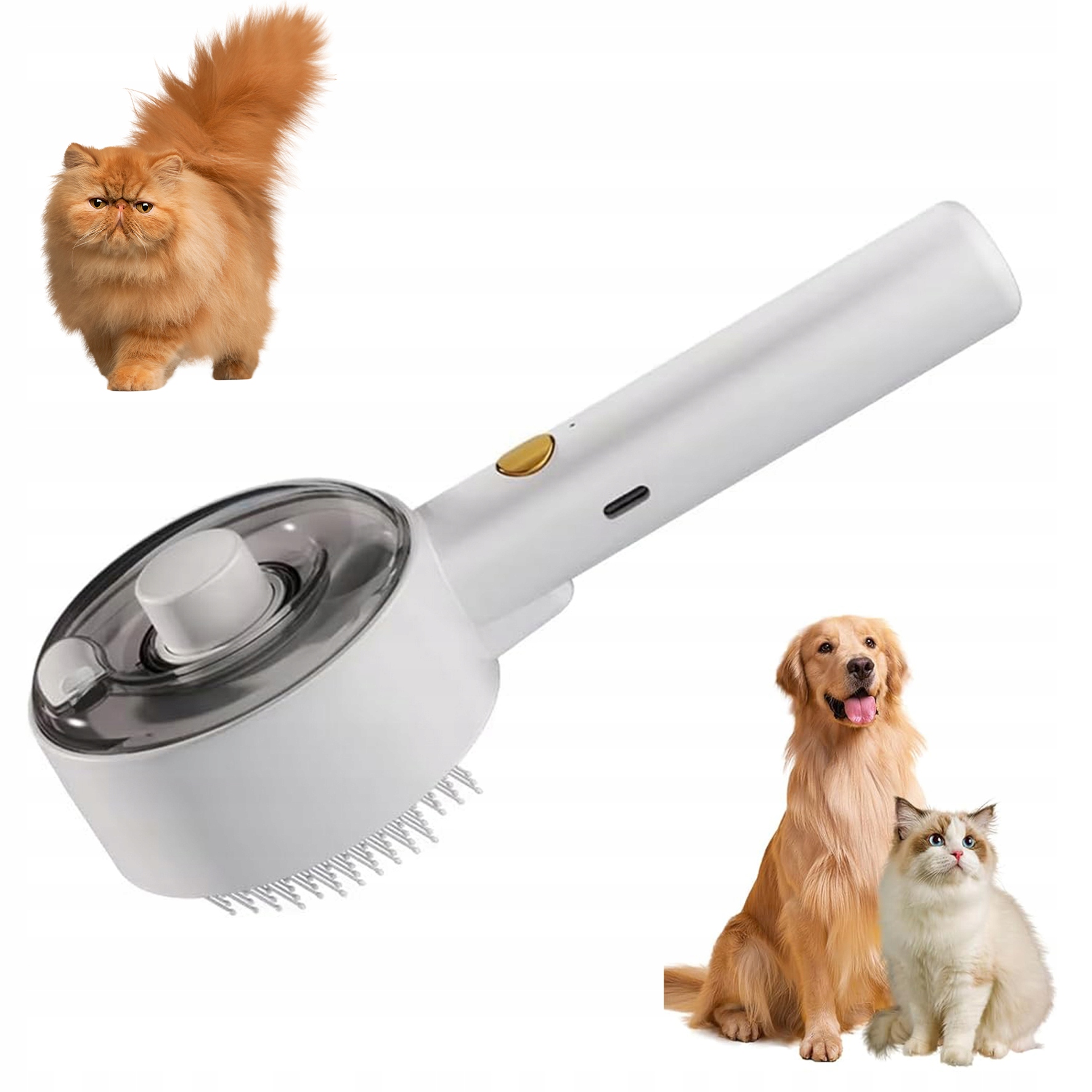 Levně Parní Kartáč 3-V-1 Samočistící Pro Psy A Kočky Pro Každodenní Péči