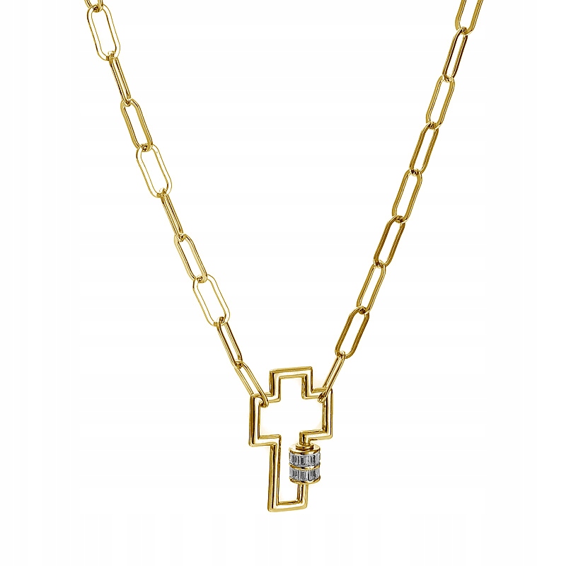 Stříbrný náhrdelník Ag 925 pozlacený kříž N05107