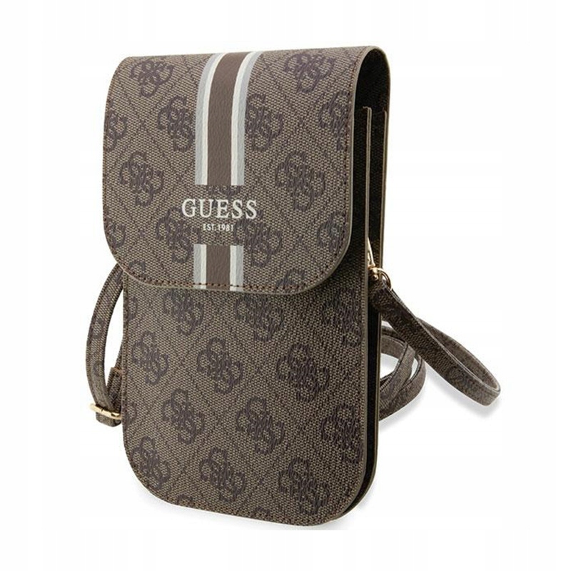 Guess 4G Stripes crossbody kabelka na telefon (hnědá)
