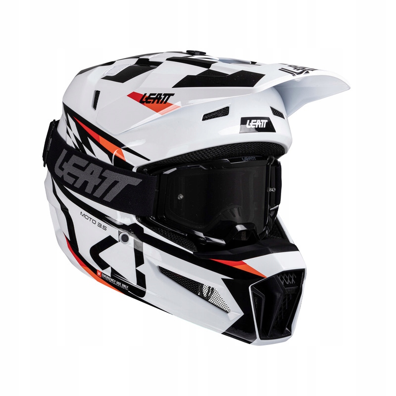 Motocyklová Prilba S Okuliarmi Leatt Kit Moto 3.5 White S