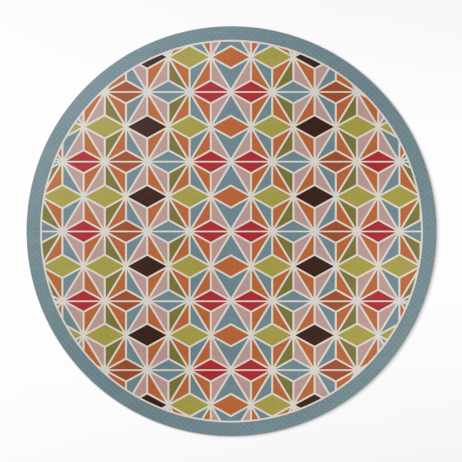 Dekoratívny okrúhly vnútorný koberec Pastelový geometrický vzor ⌀ 140 cm