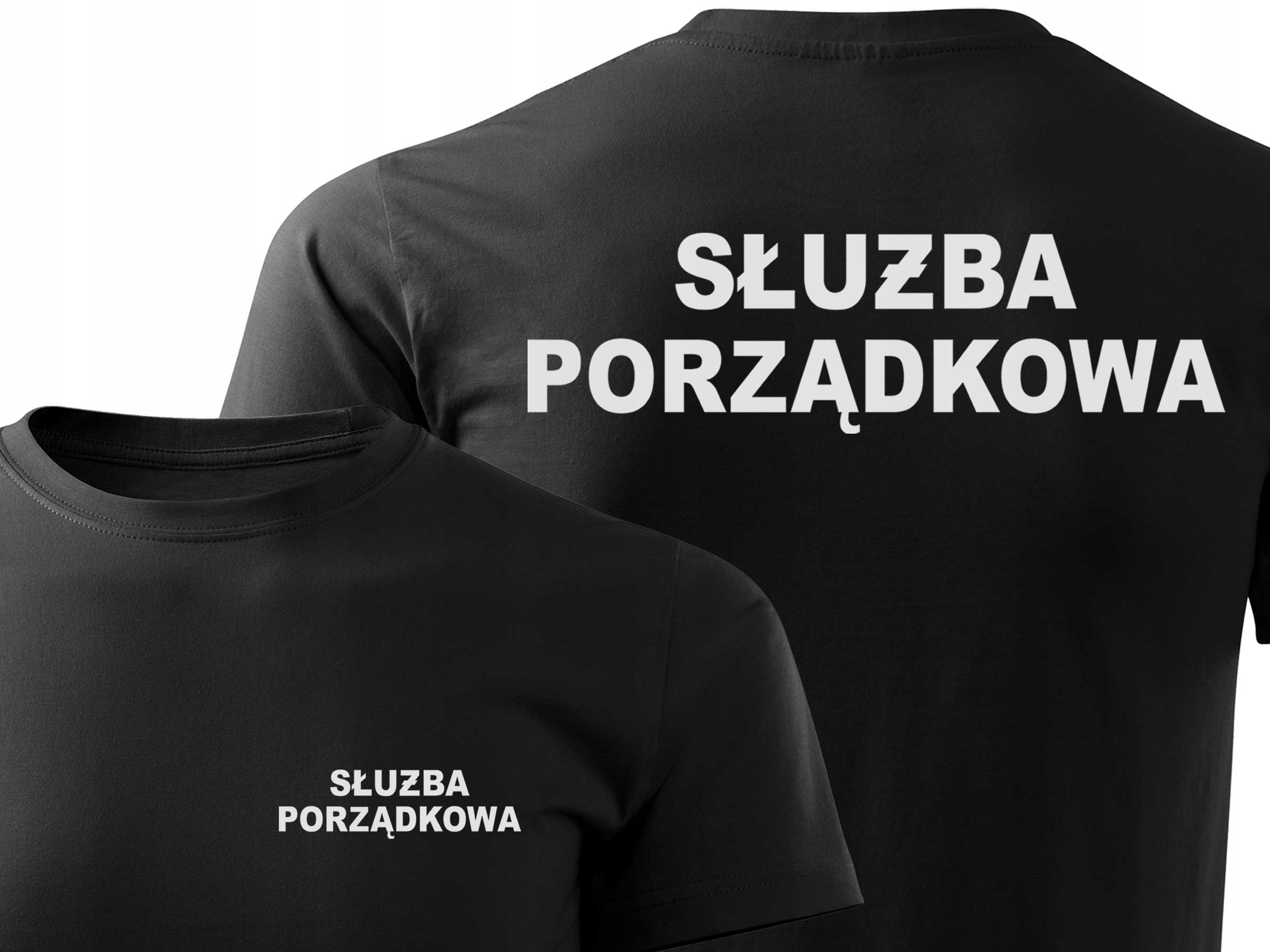 

Czarna Bluzka Z Rękawkiem Służba Porządkowa XXL