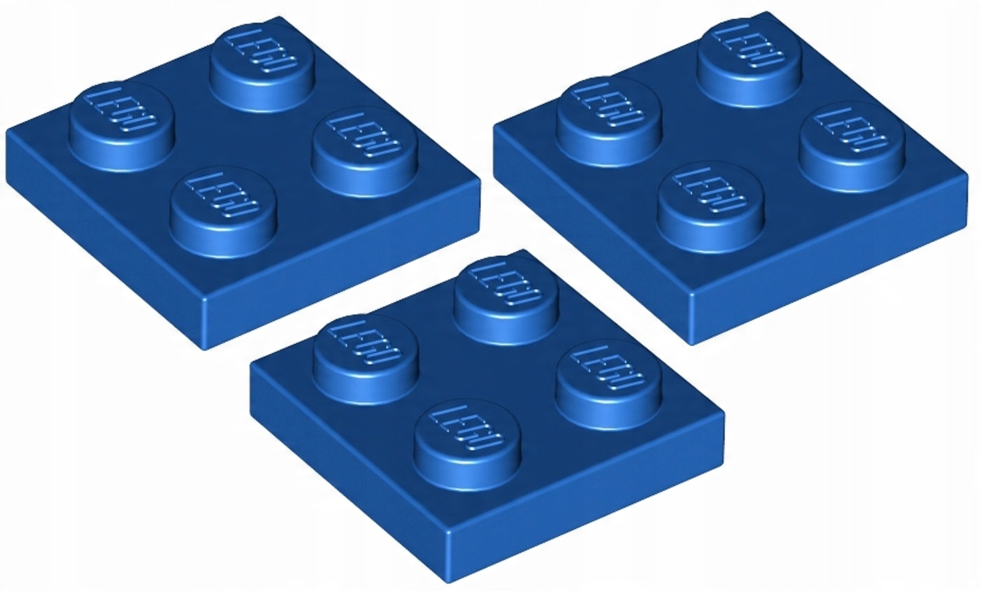 

Lego Płytka 2x2 Niebieska/Blue (3022/302223) 3szt