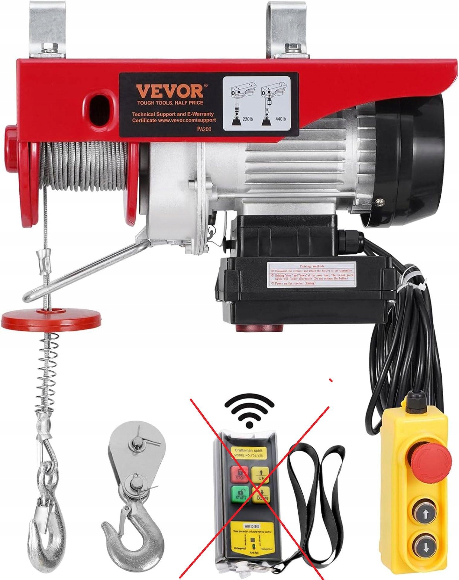 WCIĄGARKA ELEKTRYCZNA VEVOR Produkt wprowadzony do obrotu na terenie UE przed 13.12.2024 Tak