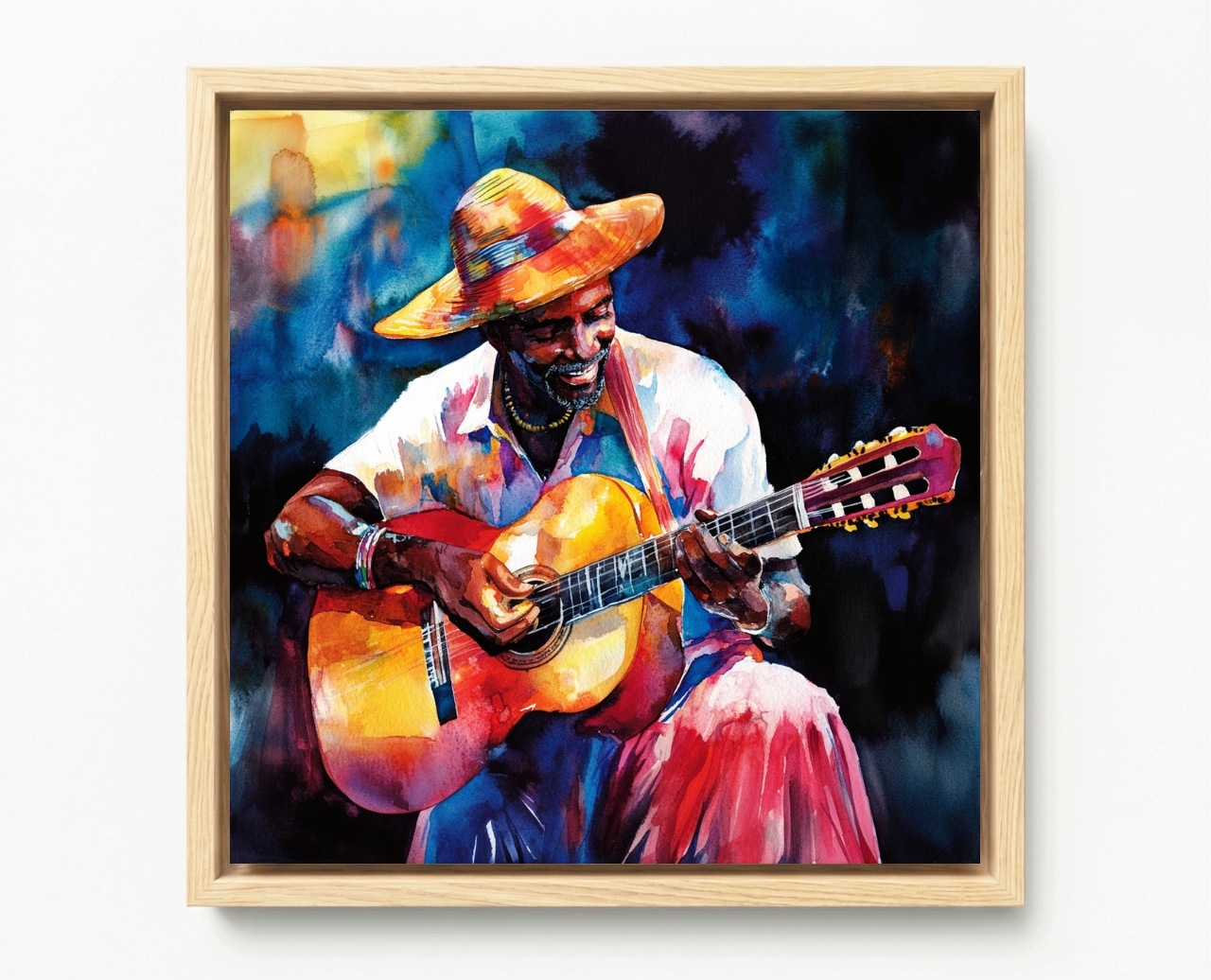 Rám Na Obrázek ​​americký Box Muž Kytarista Kytarová Figurka 60x60
