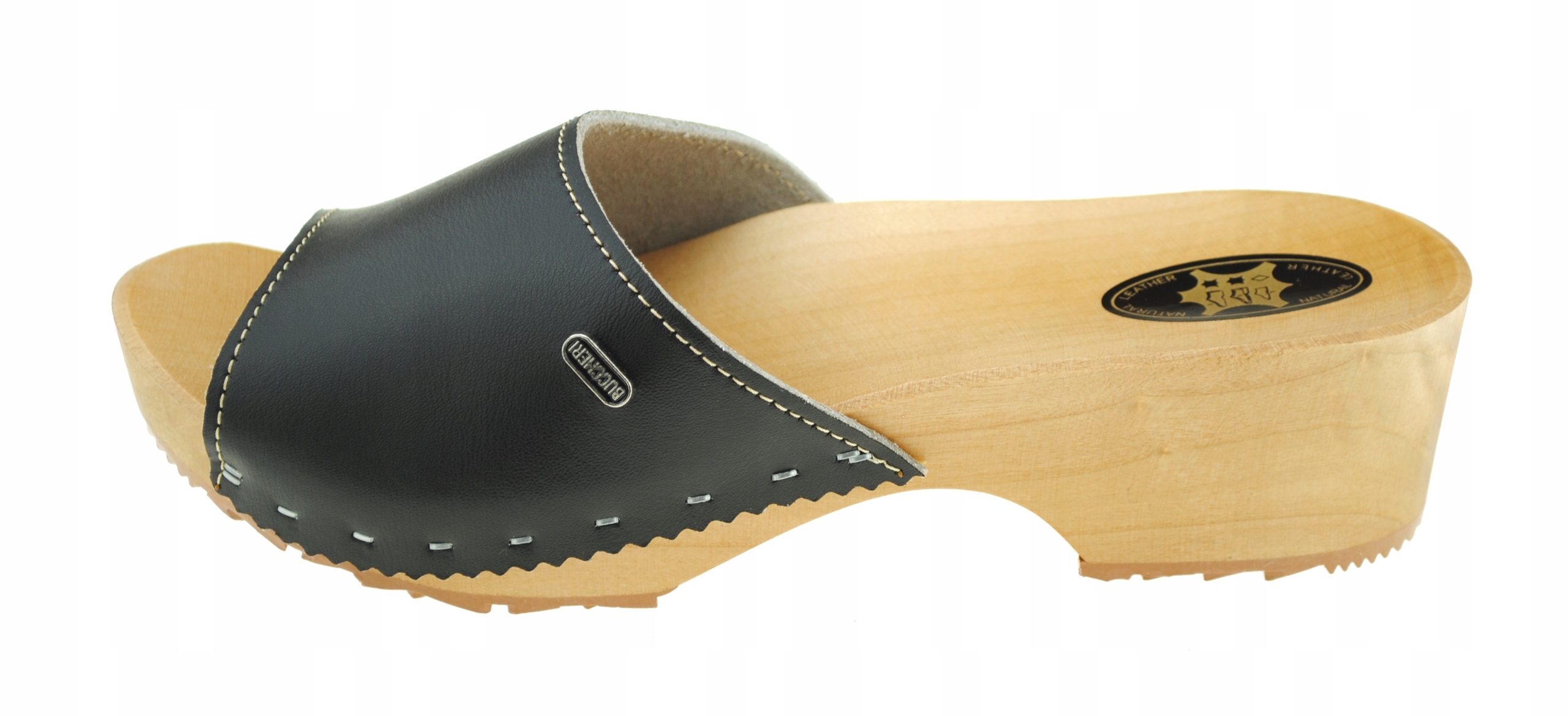 CHODAKI damskie DREWNIAKI KLAPKI Skóra Naturalna Długość wkładki 24 cm