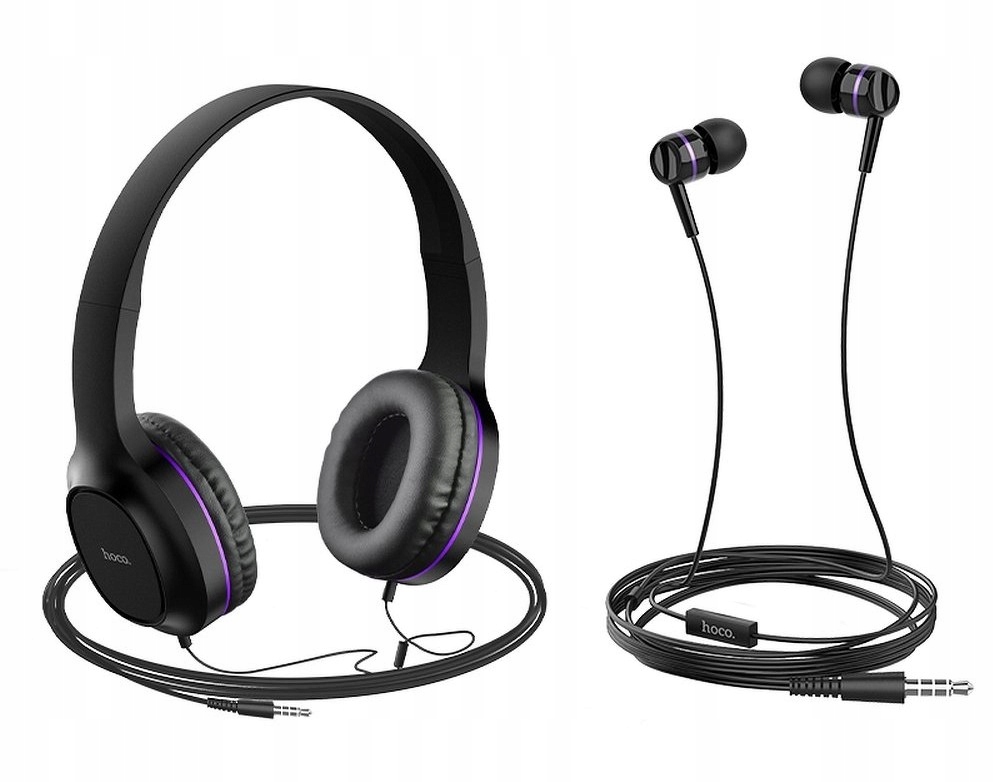 

Słuchawki nauszne i douszne z mikrofonem 2pak Hoco