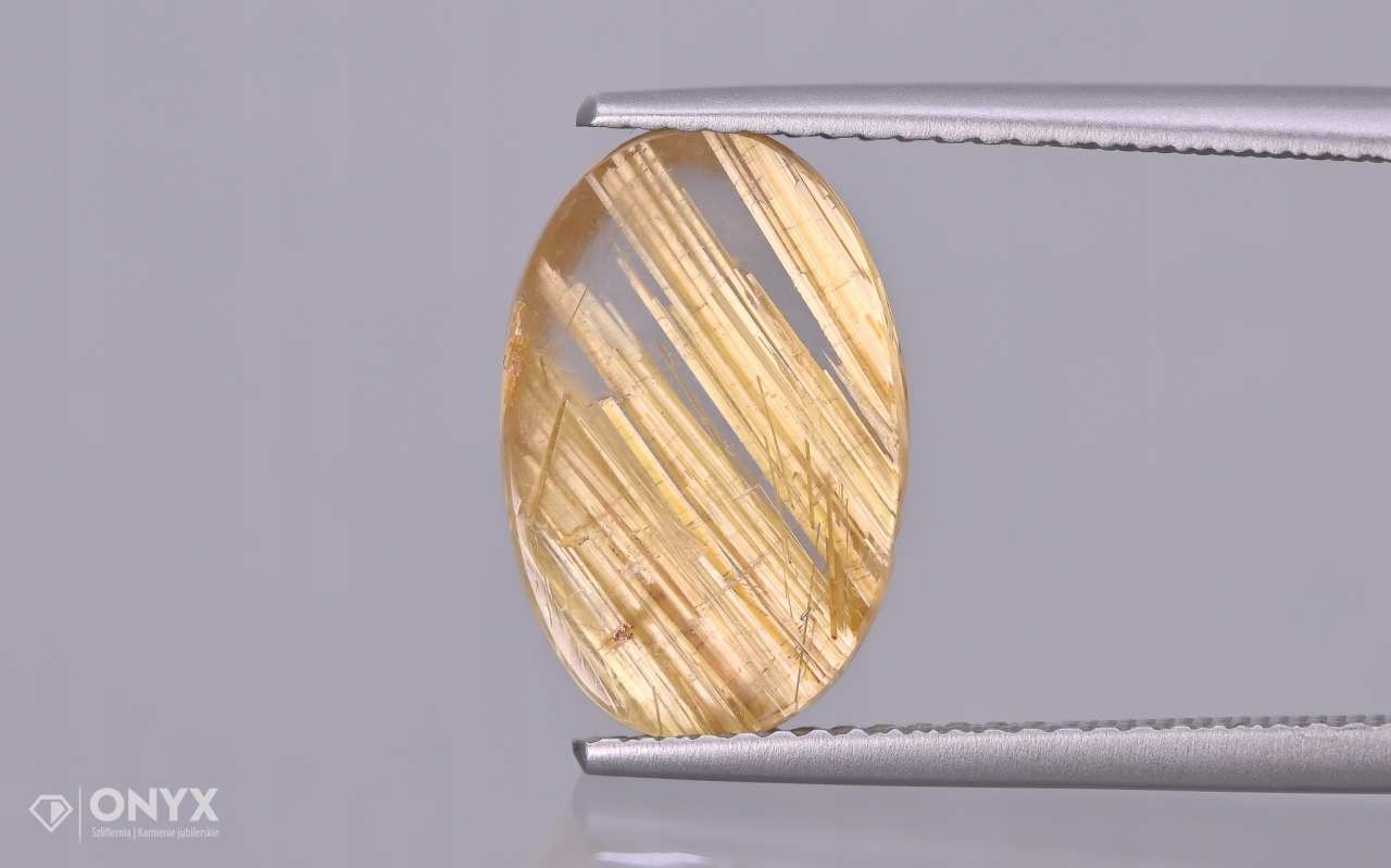 Křemen s rutilem mělký ovál 14x9 mm