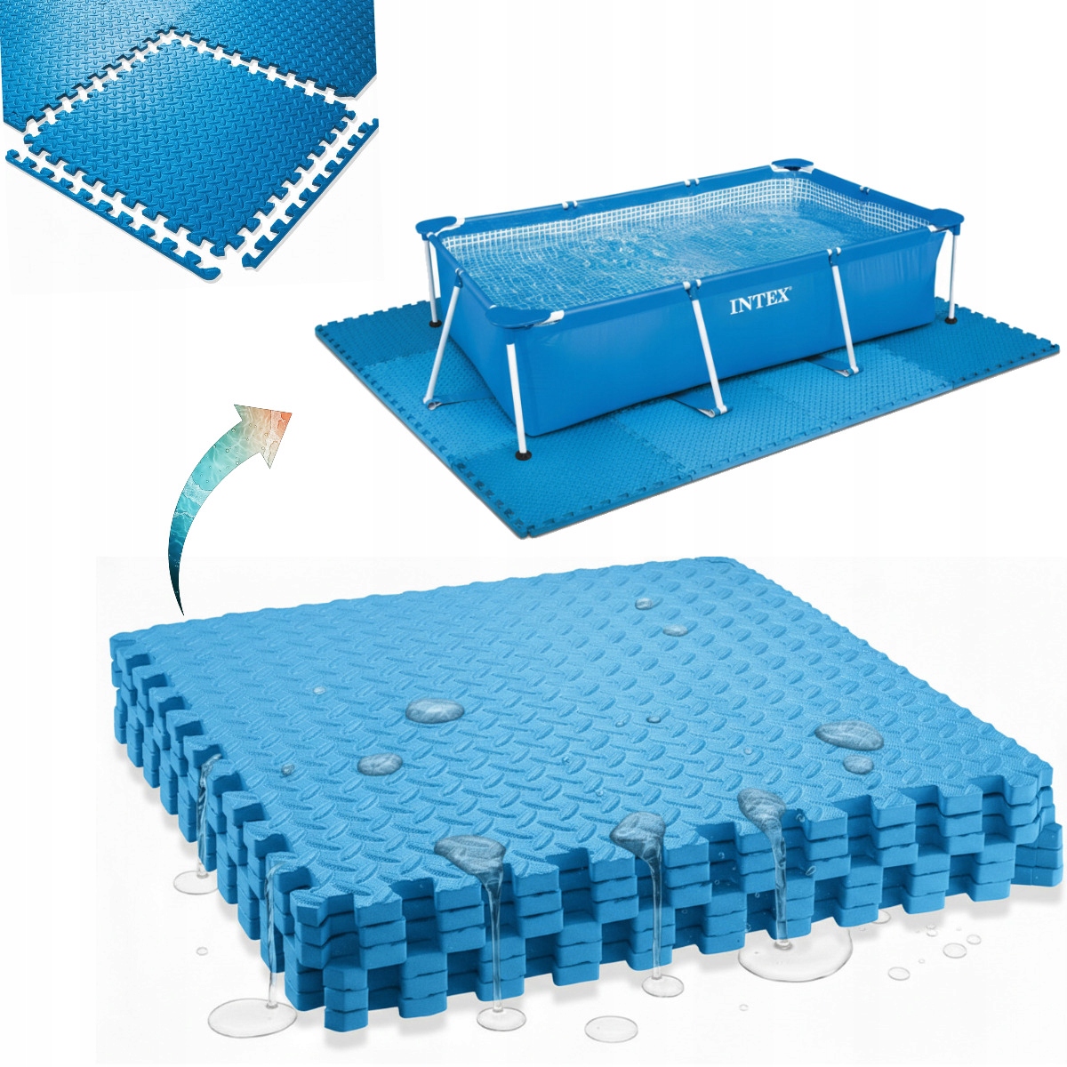 Penová podložka pod záhradný bazén obdĺžniková pre Intex 28271