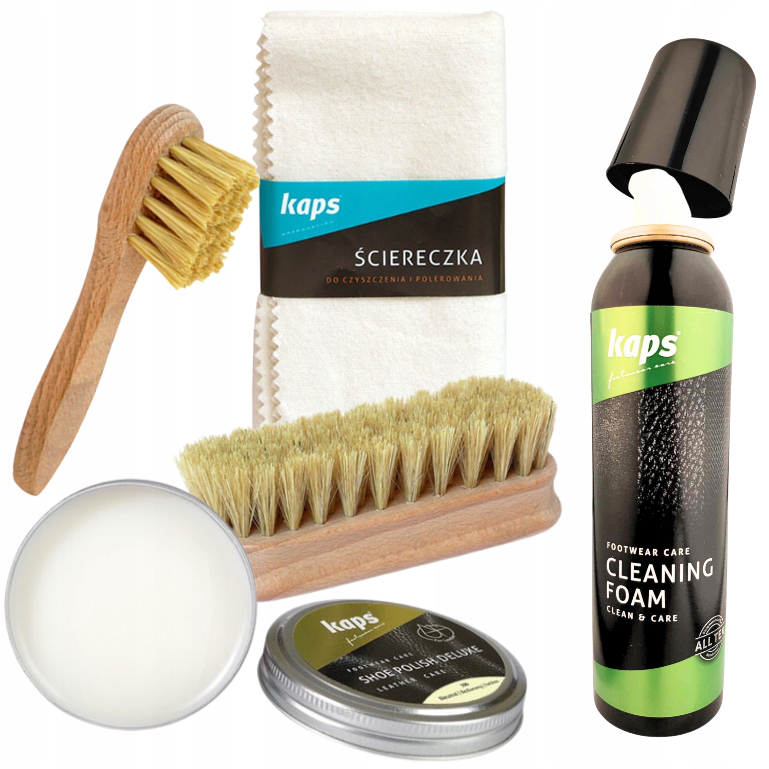 Zestaw Pasta Do Butów Szczotka Do Polerowania Mazak Do Pastowania Pasty