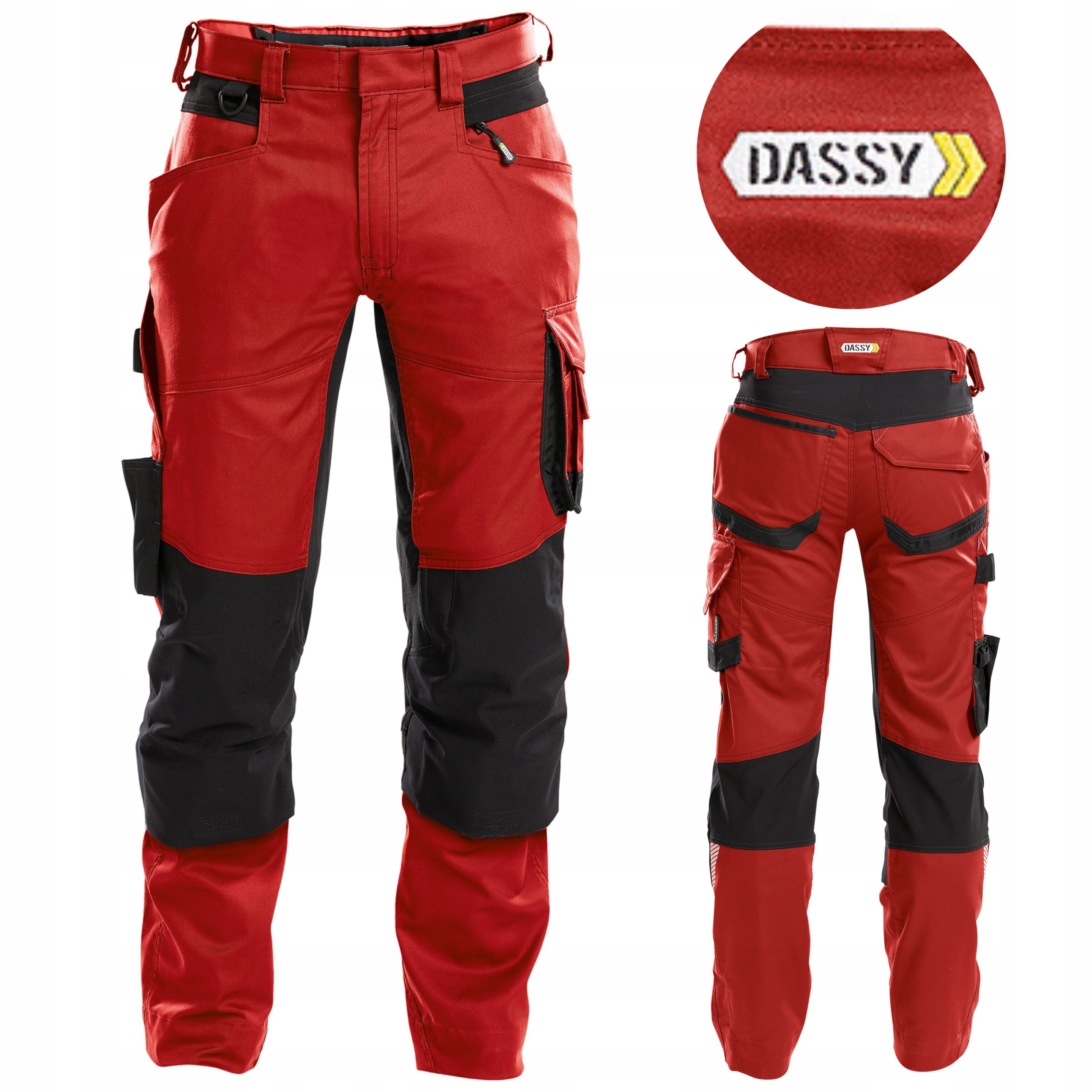 Spodnie męskie robocze BHP Dassy Dynax Czerwony 48