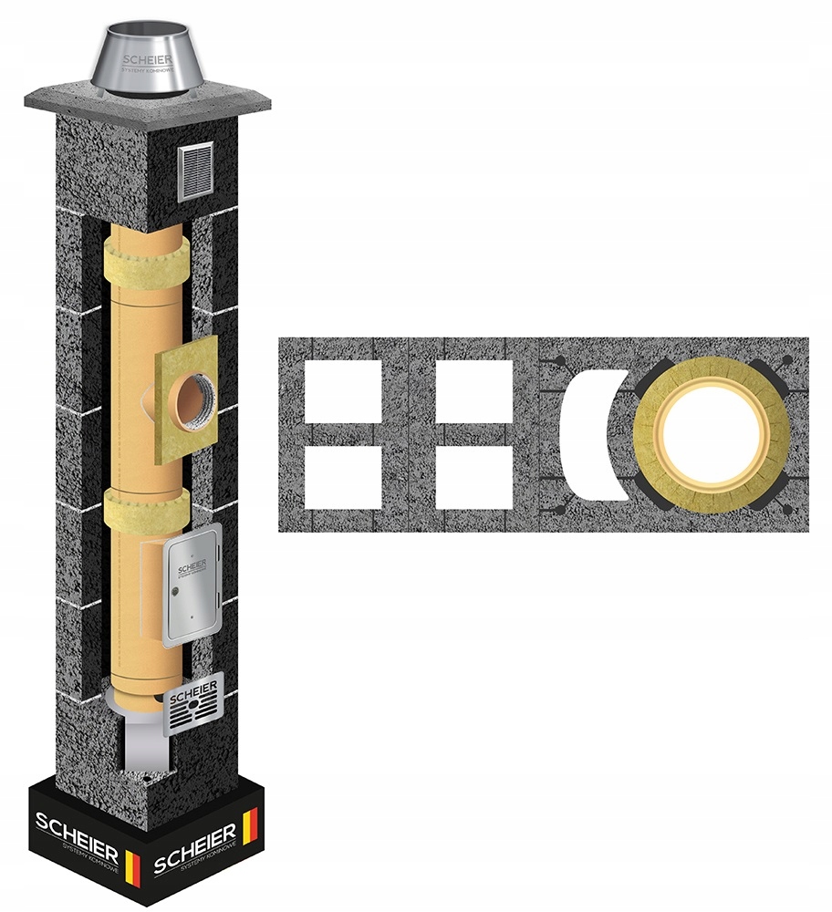 Keramický systémový komínový systém KW+W2+W2 fi 160 12mb 36x98 Std