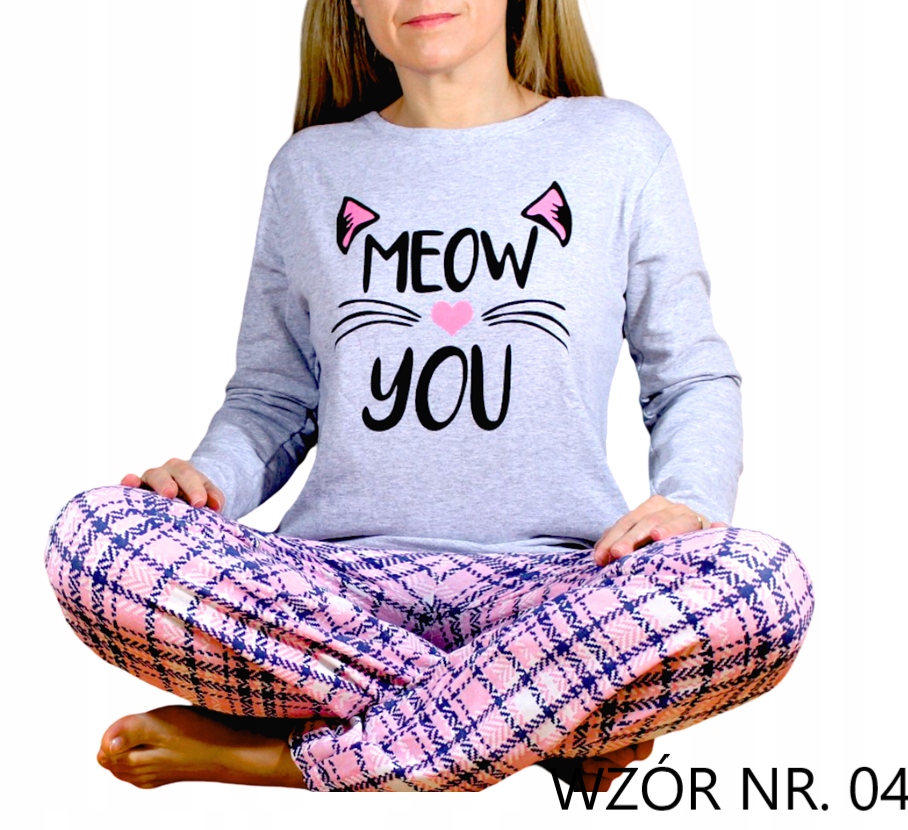 PIŻAMA DAMSKA BAWEŁNIANA OCIEPLANA WYGODNA DUŻO WZORÓW KWIAT M Kolor niebieski