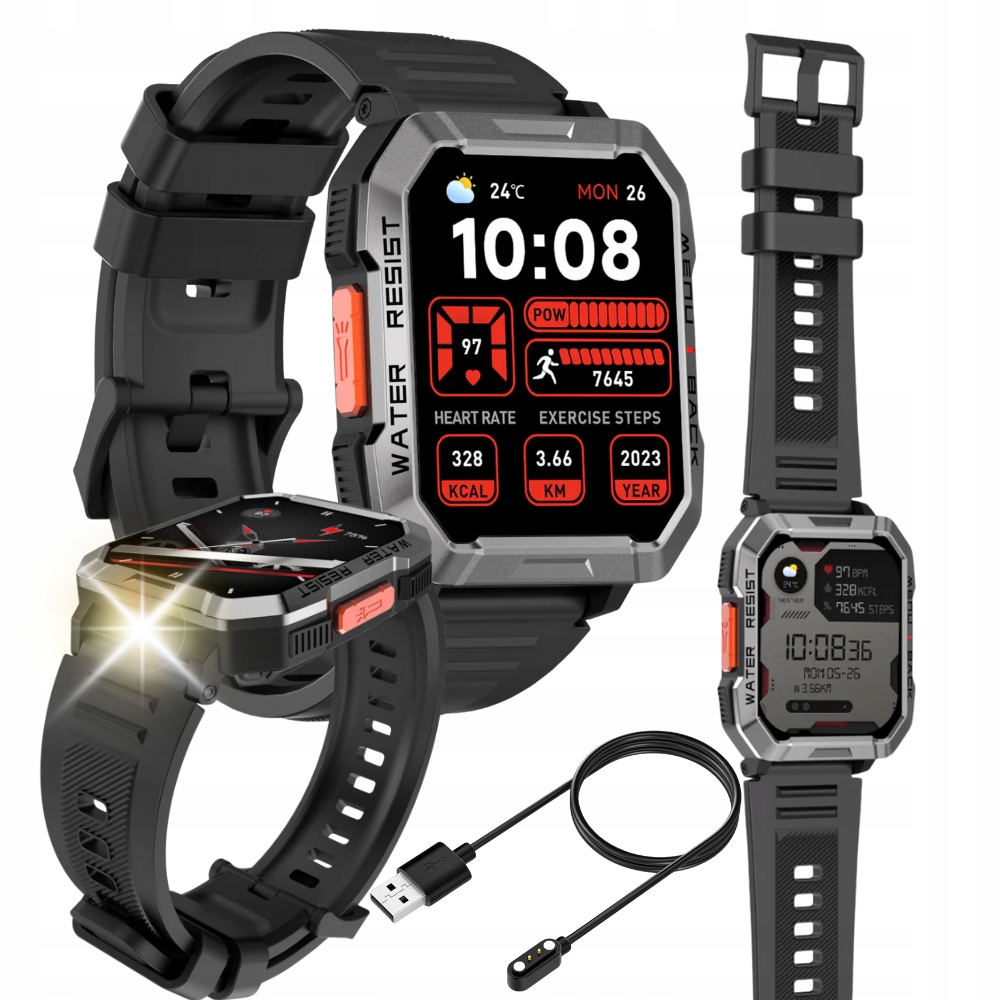 Chytré Hodinky Pánský Blackview W60 Voděodolné Sportovní Hodinky S Voláním Černé