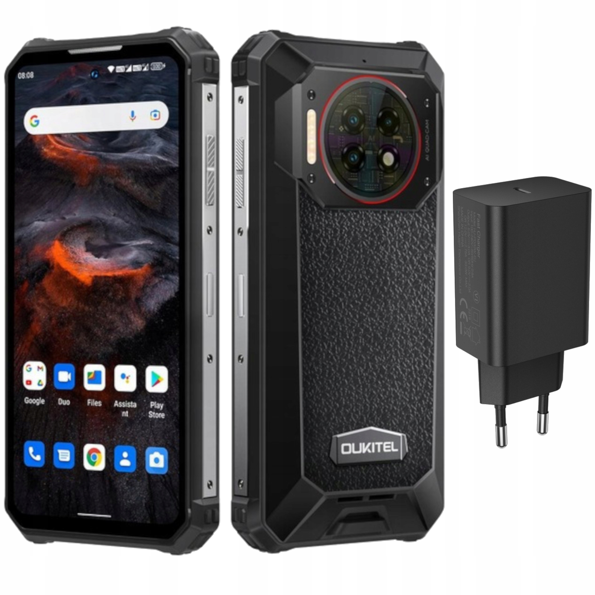 Smartfon Oukitel WP19 Pro 22000 mAh 8/256GB IP69 Noktowizja Ładowarka