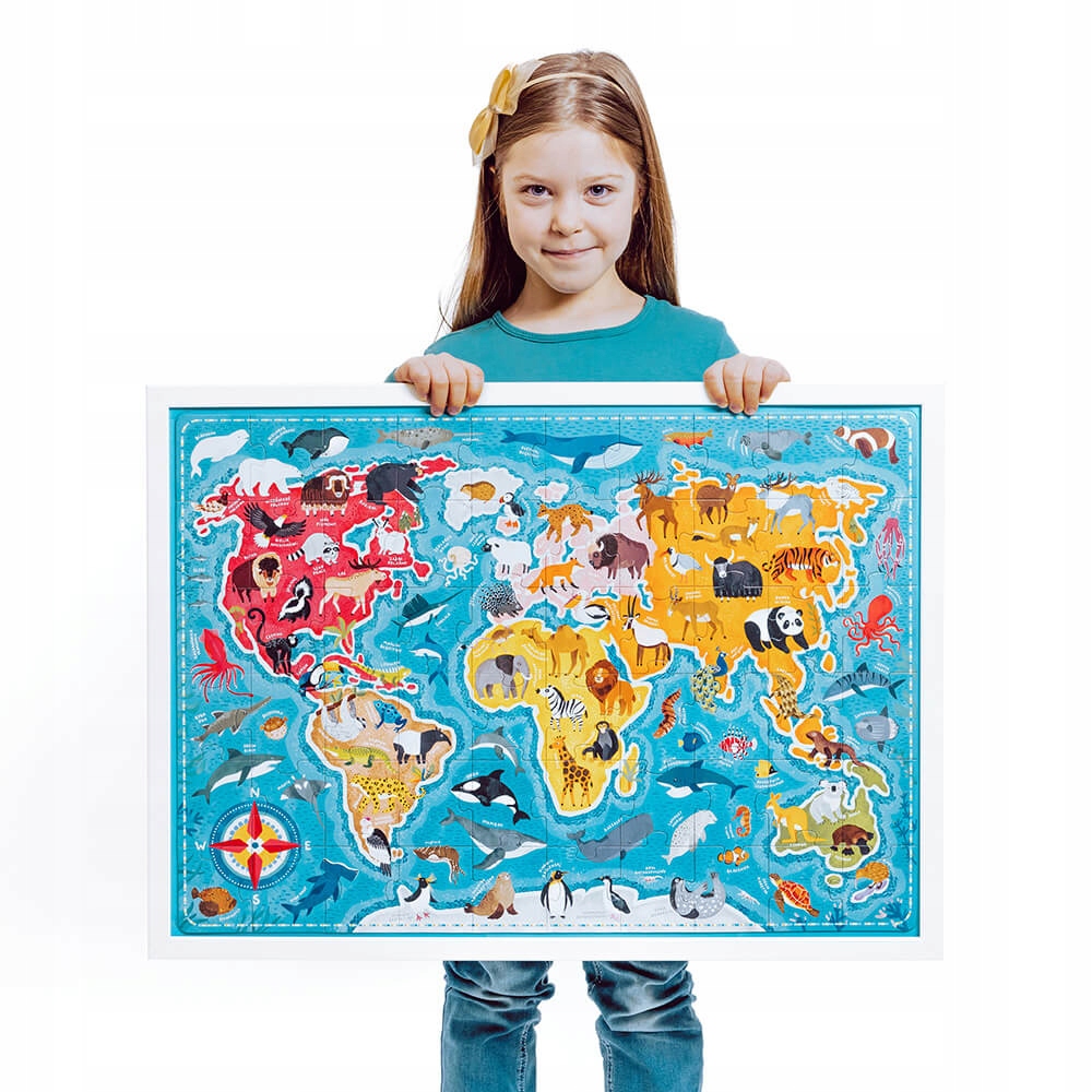 

Puzzlove Czuczu Zwierzęta Mapa Świata 60 Elem. 4+