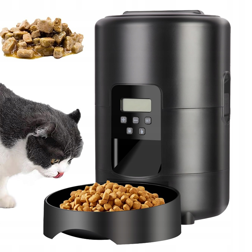 2L automatické krmítko s LCD obrazovkou, dávkovač krmiva pro kočky a psy