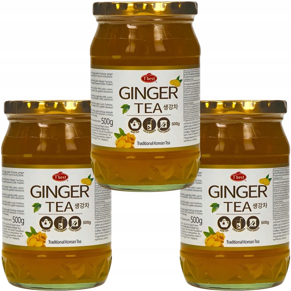 3x Čaj Korejský Zázvorový Osvěžující Ice & Hot Tea Ginger 500 g T'best