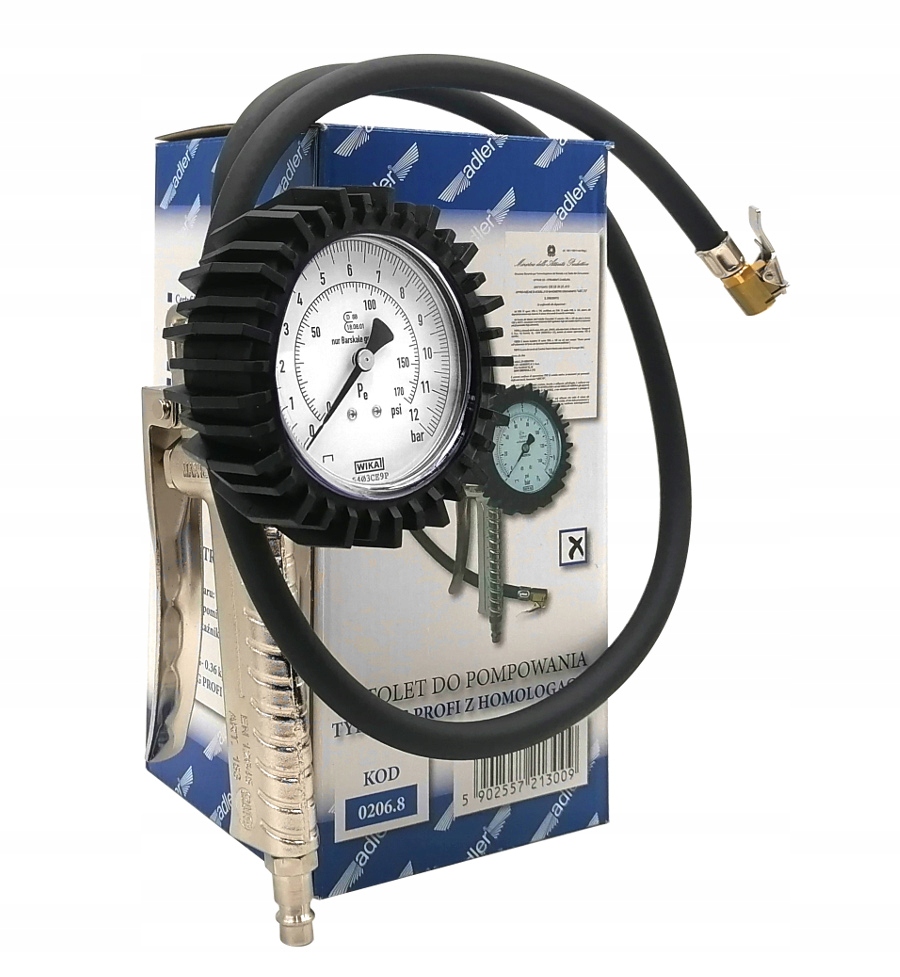 PISTOLET DO POMPOWANIA KÓŁ Z HOMOLOGACJĄ OMG 12bar Marka Adler