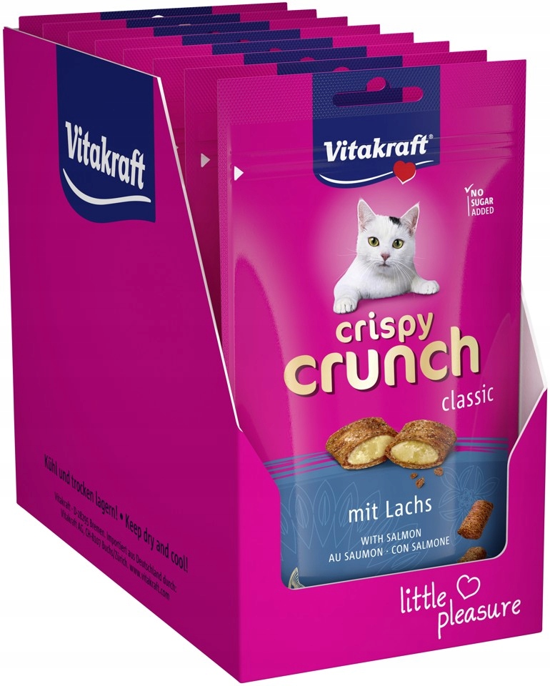 Levně Vitakraft Cat Crispy Crunch s lososem 60g