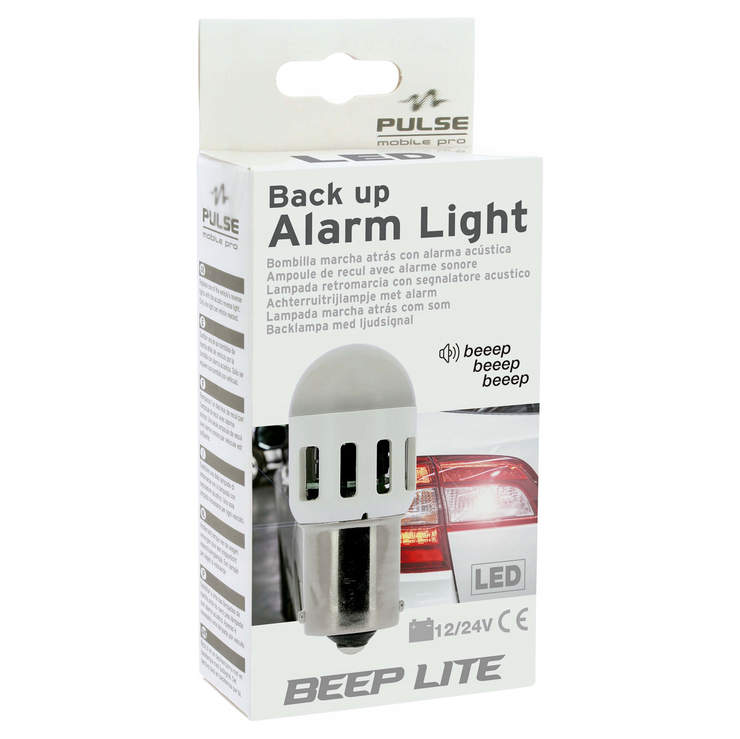 SYGNAŁ COFANIA DŹWIĘKOWY Z ŻARÓWKĄ LED 12/24V P21W EAN (GTIN) 8424332650542