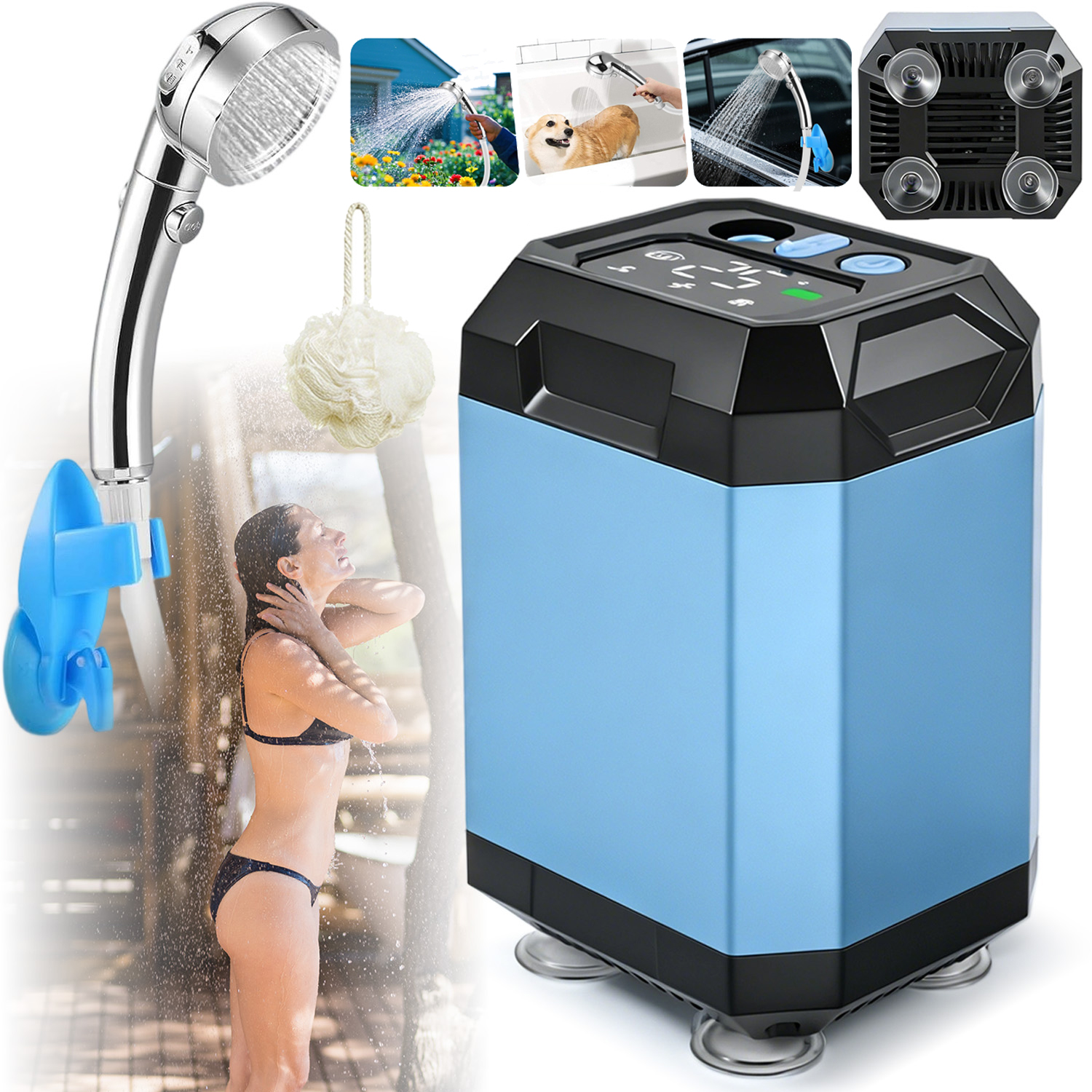 Přenosné Venkovní Sprchové Čerpadlo Kempingové Velké Akumulátor 5400 Mah