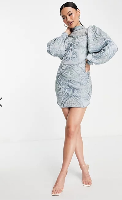 Zdobená Vyšívaná Koktejlová Šaty Design Pro Plnoštíhlou Ženu 44 XXL
