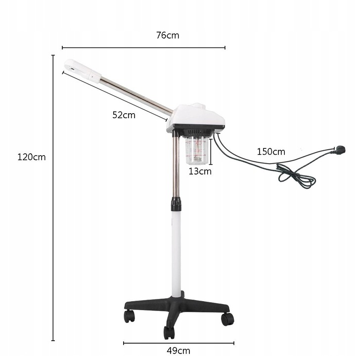 Wapozon kosmetyczny z parą i ozonem statyw SPA Rodzaj na statywie