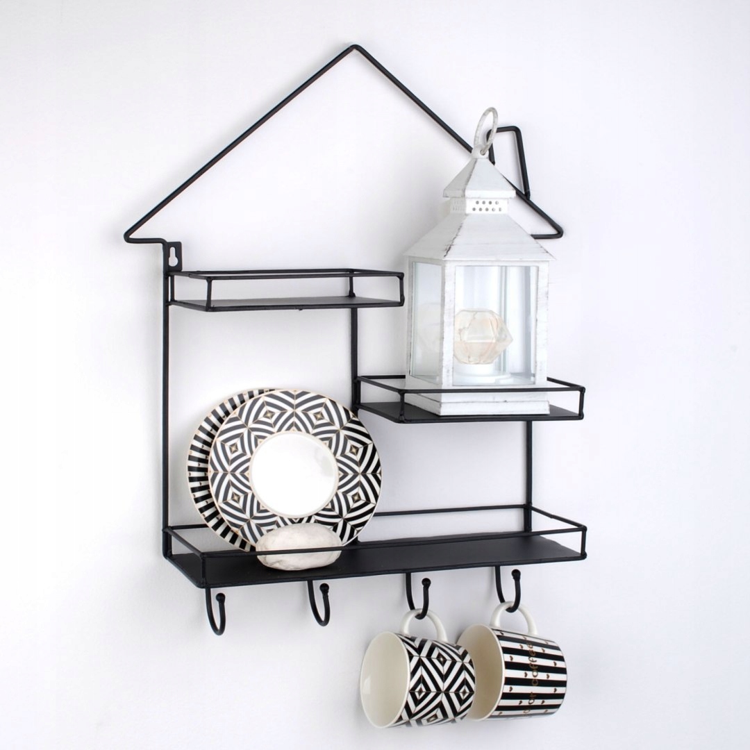 NOWOCZESNA PÓŁKA MARTIN METALOWA DOMEK REGAŁ Głębokość mebla 12 cm