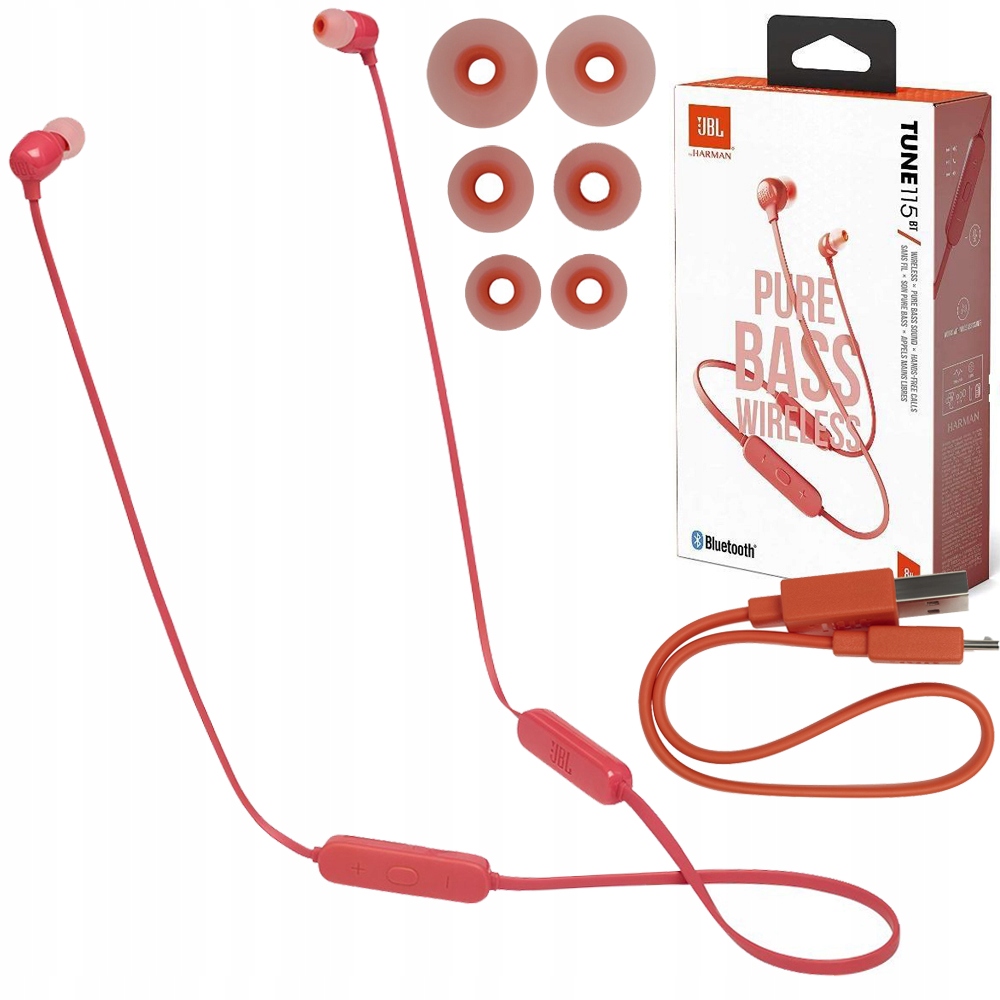 

Słuchawki bezprzewodowe Jbl T115BT koralowy